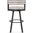 thumbnail image 4 of Amisco Browser 30 in. Swivel Bar Stool - Cream Faux Leather / Black Metal, 4 of 9