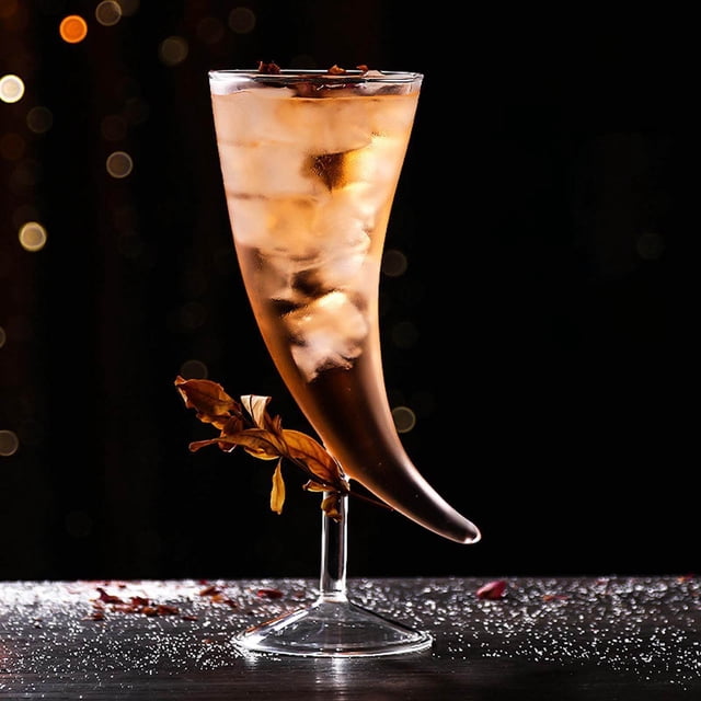 Maoww Calice en Verre en Forme de Lune pour Cocktail, Gobelet pour Martini, Cocktail, Champagne