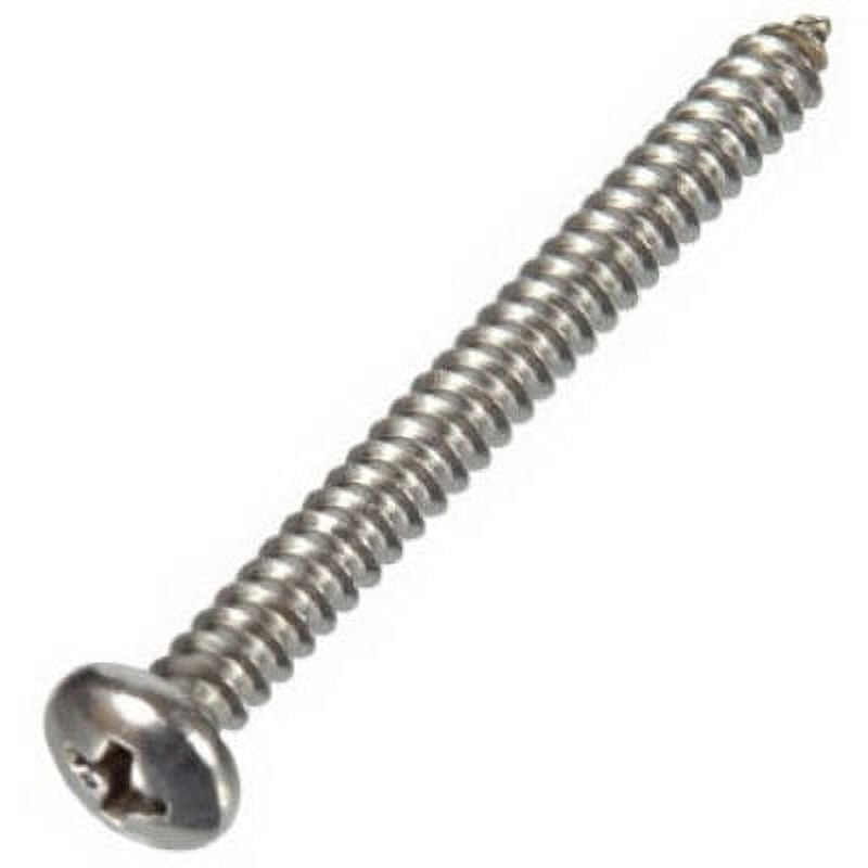 Vis pour Tôle, Tête de Poêle Phillips, Acier Inoxydable, #10 x 1/2 Po, Lot de 100 - 823284