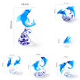 thumbnail image 4 of Dolphin Statue Clear Vivid Colorful Lovely Small Animal Glass Miniature Home Decoration, 4 of 11