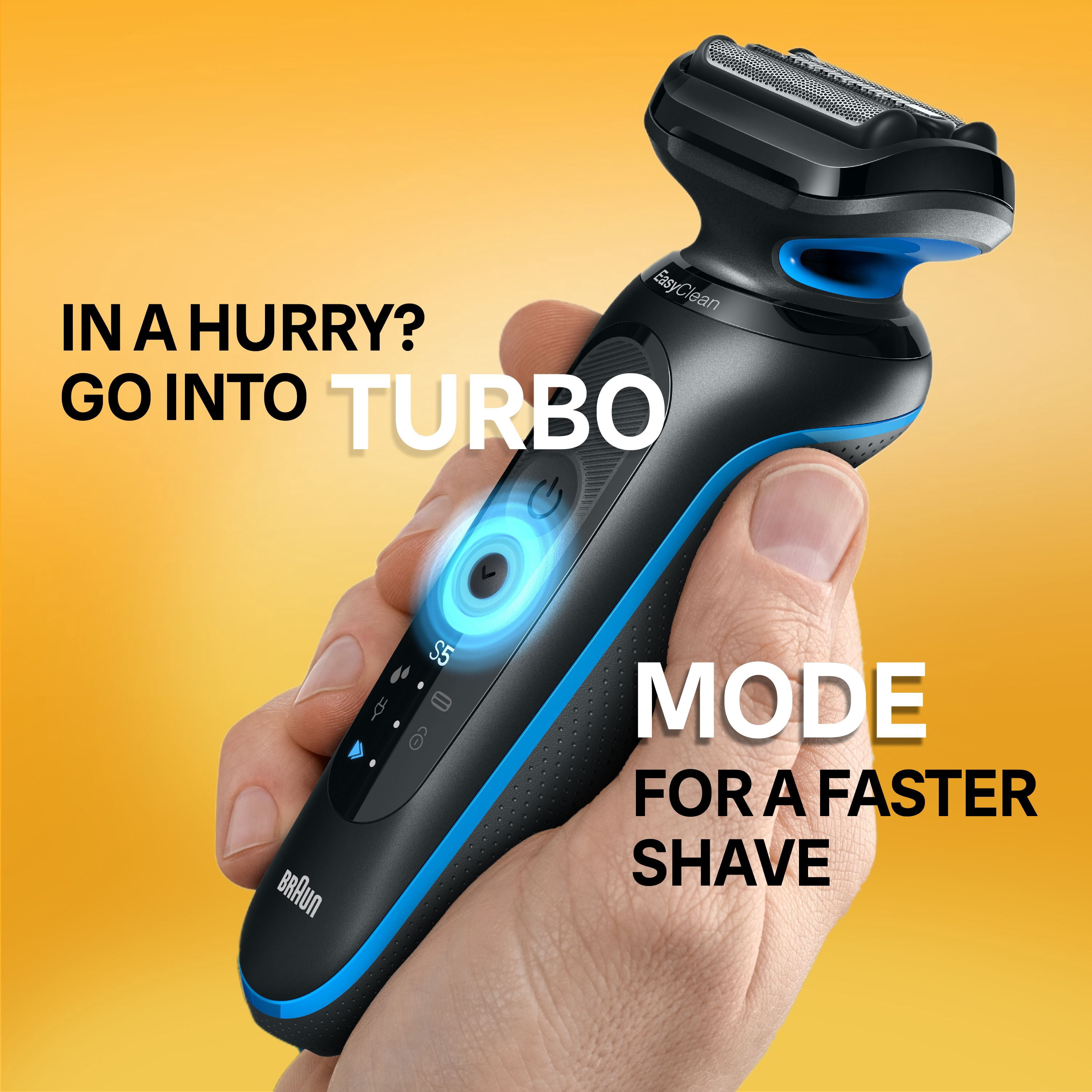 Braun Electric Shaver for Men, Series 5 5118s, Wet & Dry Shave, Turbo Shaving Mode, Foil Shaver, Engineered in Germany, Li-Ion battery up to 50 min, with Precision Trimmer, Blue