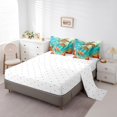 thumbnail image 3 of YST Cartoon Sea Turtle 7-Piece Aqua Animal Comforter Set, Ocean Wildlife King Bedding, 3 of 4