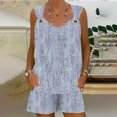 thumbnail image 4 of Yuyuzo Womens Lounge Sets Two Piece Square Neck Tank Tops Wide Leg Shorts with Pockets Matching Outfits, 4 of 7