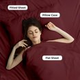 thumbnail image 4 of ViscoLogic EGYPTIAN COMFORT  Silky Smooth Lightweight Bed Sheet Set - Brushed Micro - Deep Pocket - 4 Piece Set (Burgundy, Full/Double), 4 of 7