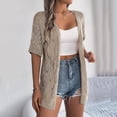 thumbnail image 4 of Timegard Womens Summer Tops Short Sleeve Hollow out Cover up Boho Open Front Knitted Cardigan Beach Wear, 4 of 7