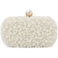 thumbnail image 1 of Sacs Pochette à Perles Blanches pour Femmes Mariage Mariée Sac de Soirée à Perles Pochette de Fête Portefeuille Fourre-Tout Sac à Main, 1 of 20