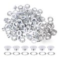 thumbnail image 1 of Unique Bargains 100PCS Grommets Eyelets 3/10 Inch (8mm) ID Hole Metal Self Backing Eyelet with Washers for Leather White, 1 of 7