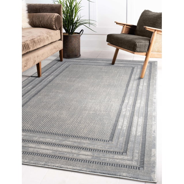 LaDole Rugs 9x12 ft Modern Premium Area Rug | Bordered Large Carpet For Bedroom, Living Room, Home Office, Indoor Floor Décor | Beige Cream