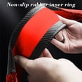thumbnail image 4 of Red D Shape Car Steering Wheel Cover Wood Grain Design Breathable Non Slip Steering Wheel Protector Universal Fit For Most Vehicles 14.96X14.96 Inch 1.08 Lb, 4 of 6