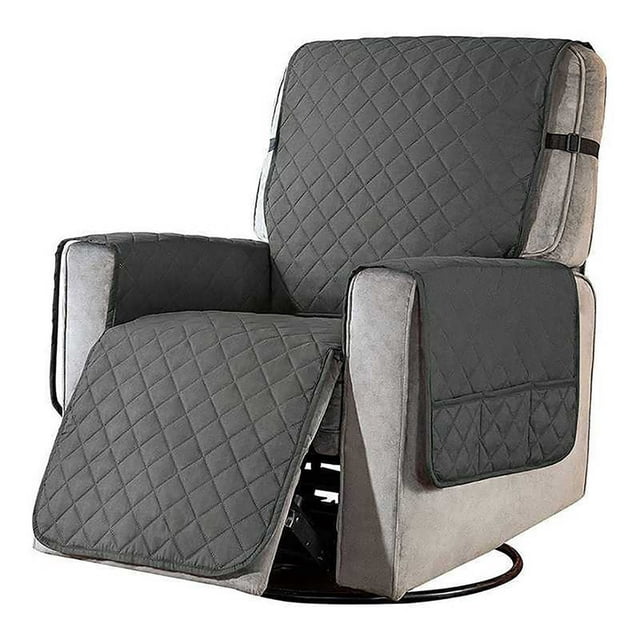 Housse de Sofa 2024 Réversible pour Fauteuil Inclinable, Housse Imperméable avec Poches Latérales, Protège-Fauteuil Inclinable Lavable avec Sangles Élastiques pour Enfants, Chien, Beige