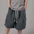 thumbnail image 1 of Popular Picks,Foreign Trade Solid Color Shorts, Elastic Waist, Cargo Pockets, Casual Fit, Outdoor Activity, Comfortable, Breathable, Quick Dry Easy-to-Style Look,Sopatenor, 1 of 7