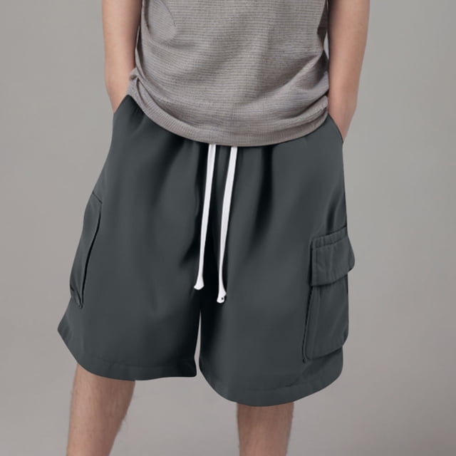 Popular Picks,Foreign Trade Solid Color Shorts, Elastic Waist, Cargo Pockets, Casual Fit, Outdoor Activity, Comfortable, Breathable, Quick Dry Easy-to-Style Look,Sopatenor