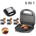 thumbnail image 3 of Maker, 6 in 1 Stick Proof Breakfast Machine with 10 Removable Plates Double Sided Heating System for Making Sandwiches Donuts Waffles Nuts Cakes Steaks, 3 of 7