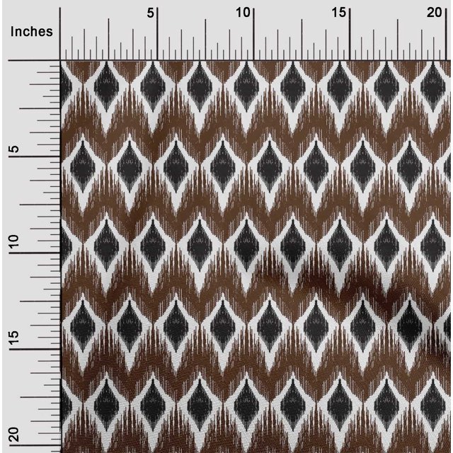 oneOone Tissu Viscose Georgette Imprimé Géométrique Ikat au Mètre 42 Pouces de Large