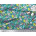 thumbnail image 3 of Soimoi Green Cotton Duck Fabric Text,Lips & Heart Print Fabric by Yard 42 Inch Wide, 3 of 3