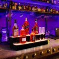 thumbnail image 3 of LED Lighted Liquor Bottle Display Shelf, 30 Inch 2-Tier Acrylic Wall-Mounted Bar Shelf, Multicolor Lighting, Remote, Wireless & App Control, Music Modes, Timer, Modern Rack, Rectangle, 30 inches, 3 of 7