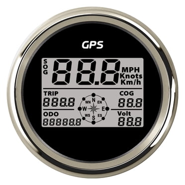 Compteur de Vitesse GPS Numérique 85 mm, Odomètre 0-999 Nœuds Km/h/h avec Rétroéclairage et Tension 8 Couleurs pour Auto, Navire, Motocyclette, Haute Précision