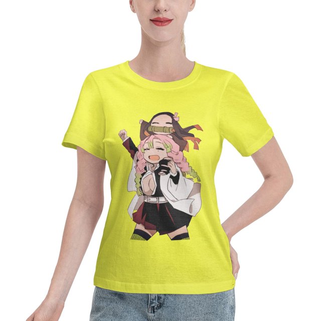 T-Shirt Basique à Manches Courtes pour Femmes Demon Slayer : Koiju et Nidouzi