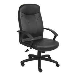 Boss Office Products Exécutif High Back Faux Cuir Office Chaise en noir