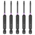 thumbnail image 1 of Uxcell 5pcs TT8 Torx Impact Screwdriver Bit 1/4" Hex Shank 3" Long Magnetic with Hole, 1 of 7