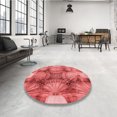 thumbnail image 4 of Ahgly Company Tapis Rond Lavable en Machine Intérieur Transitionnel Rouge, 8 Pieds Rond, 4 of 7