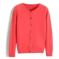 thumbnail image 3 of Classic Women's Cardigan Sweater Open Front Casual Wear Classic Crew Neck Button Design for All Occasions, 3 of 3
