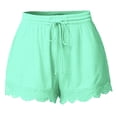 thumbnail image 1 of AherBiu Plus Size Bottom Shorts for Women Wide Leg Drawstring Elastic Waisted Comfy Loungewear Shorts, 1 of 5