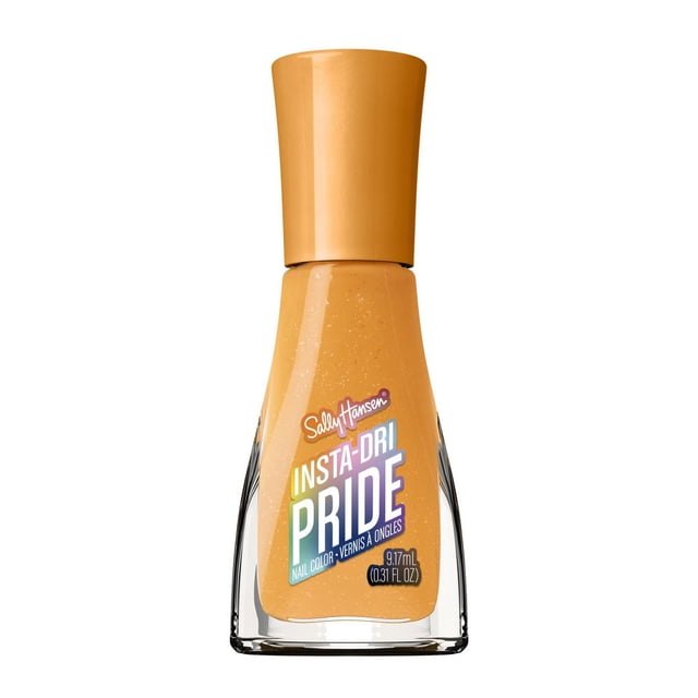Insta-Dri X Pride Vernis à Ongles à Séchage Rapide Jaune Moutarde avec Paillettes Subtiles, dans une Bouteille en Verre Transparent Effilée avec Capuchon Jaune Assorti, Étiqueté Sally Hansen Insta-Dri Pride Vernis à Ongles 9,17 ml (0,31 fl oz), Convient aux Soins des Ongles à Séchage Rapide.