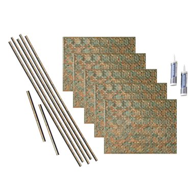 Fasade Style Traditionnel Ensemble de 6 Dosserets Décoratifs en Vinyle 15 Pi2 Cuivre Fantaisie