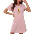 thumbnail image 4 of Mefallenssiah Nuisette Courte Surdimensionnée pour Femme, Mode, Imprimé sur la Poitrine, Manches Courtes, 4 of 7