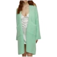 thumbnail image 2 of RXIRUCGD Womens Casual Oversized Loose Solid Color Long Sleeved Sweater Jacket Tops, Mint Green, Size: XL, 2 of 6