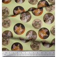 thumbnail image 2 of Soimoi Rayon Fabric Cat Face Animal Fabric Prints by Yard 56 Inch Wide, 2 of 3