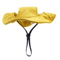 thumbnail image 4 of Yinanstore Chapeau d'Extérieur Chapeau pour Animaux en Velours Côtelé Réglable avec Cordon de Serrage Respirant pour l'Été, Course, Voyage, Randonnée TP Jaune, 4 of 8