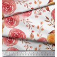 thumbnail image 2 of Soimoi Orange Poly Georgette Fabric Watercolor Floral Fabric Prints by Yard 42 Inch Wide, 2 of 3