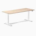 thumbnail image 2 of Desky Dual Laminate Sit Stand Desk - Sublime Teak / 47.2 x 29.5 inches / Matte Black, 2 of 10