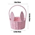 thumbnail image 3 of Lksixu Easter Baskets for Kids, Small Rattan Woven Easter Bunny Basket with Handle, Portable Lightweight Easter Eggs Hunting Basket Rustic Farmhouse Decorative Flower Basket Spring Decor for Home, 3 of 9