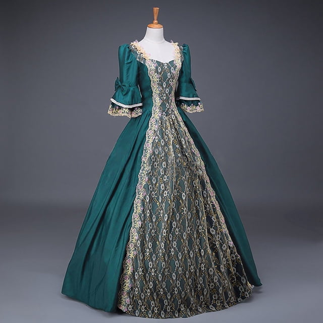 Robes pour Femmes 2024 Été Oversize l Vintage Gothique Robe de Cour Jupe Gâteau Dentelle Robe Contrastée Rabais de 50 % Liquidation!