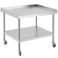 thumbnail image 1 of Heavy-Duty Stainless Steel Commercial Worktable with Adjustable Shelf, 3-Sided Backsplash & 5" Wheels – Professional Prep Table for Kitchen, Restaurant, Food Service, Grill, and Storage, 1 of 7