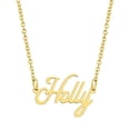 thumbnail image 1 of KISPER Collier Pendentif Prénom Personnalisé en Acier Inoxydable Plaqué Or 18K, Houx, 1 of 6
