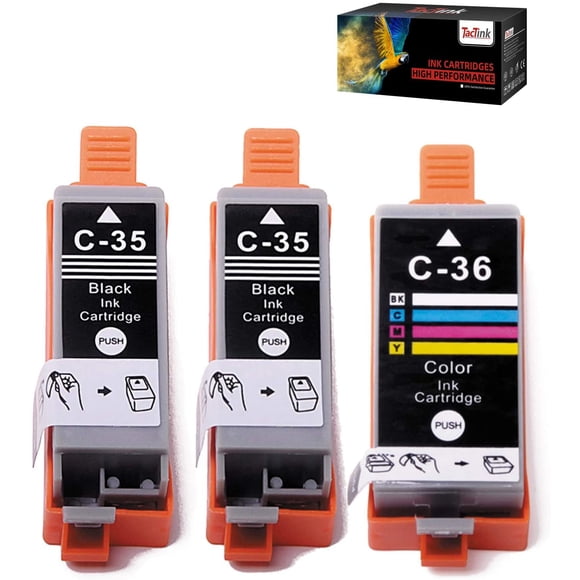 TacTink Compatible PGI-35 CLI-36 High Yield Ink Cartridges for Canon Pixma iP110 Pixma iP100 Pixma Mini260 Pixma Mini