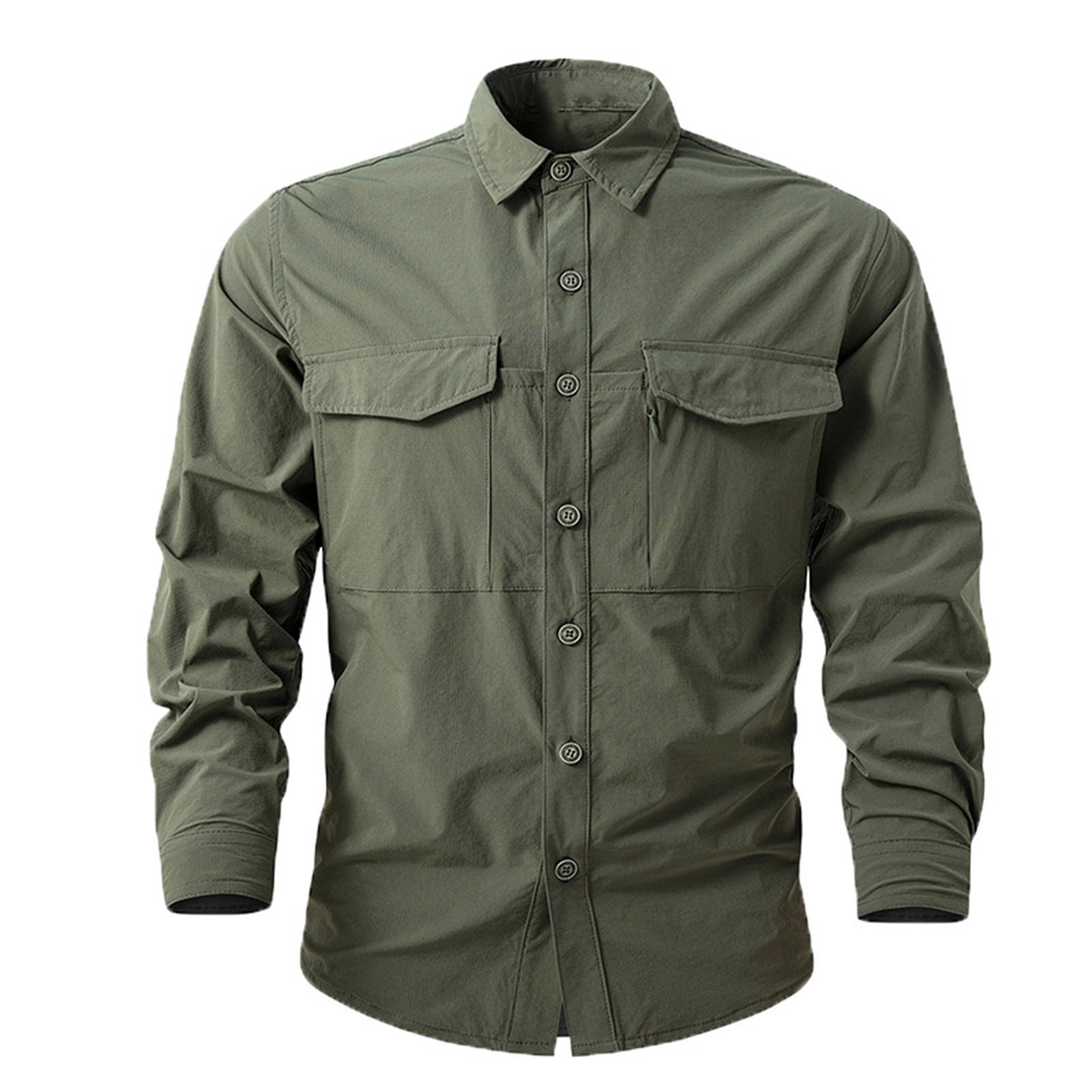 AherBiu Mens Shirts Long Sleeve Button down Outdoor Lightweight Work Shirt with Pockets Fall Quick Drying Hiking Shirts