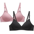 thumbnail image 1 of Bralettes for Women Push up Pullover Bra Feature V-Neck T-Shirt Bra Style W-223 Pinks M, 1 of 5
