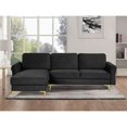 thumbnail image 1 of Lifestyle Solutions Canapé Sectionnel Leland en Tissu Noir Rembourré, 1 of 7