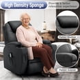 thumbnail image 3 of Korser Swivel Rocker Recliner Chair with Massage Faux Leather for Living Room,Black, 3 of 7