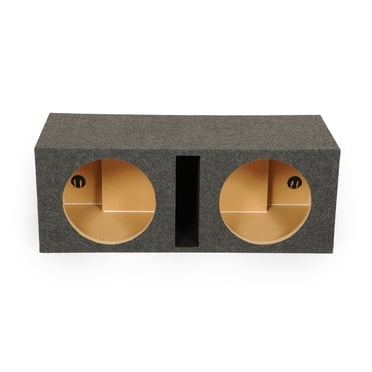 QPower QBASS Caisson de Basses Audio de Voiture Double 12 Pouces, Boîtier de Caisson de Basses MDF, Tapis Charbon