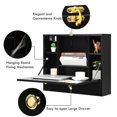thumbnail image 4 of Giantex Wall Mounted Desk, Multi-Function Floating Desk w/Storage Drawer & Shelves, Wall Mounted Computer Desk for Home & Office, Black, 4 of 6