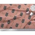 thumbnail image 3 of Soimoi Orange Modal Satin Fabric Stripe & Floral Alphabet Text Decor Fabric Printed Yard 42 Inch Wide, 3 of 3