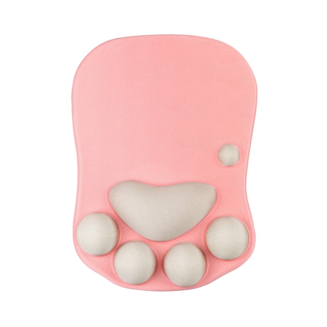 maskred Stylish Cat Paw Gaming Mouse Mat Wrist Protection Non-slide Base Safe Unique DS-015 pink gray 1Set