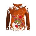 thumbnail image 4 of Chemises Femmes Décontractées Imprimé Noël Manches Trois-Quarts Col Rond Chandail en Molleton en Liquidation, 4 of 4