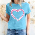 thumbnail image 1 of Pisexur T-shirt de la Saint-Valentin Haut T-shirt de la Saint-Valentin pour Femme Amour Imprimé T-shirt à Manches Courtes Haut à Manches Courtes Col Rond Haut/chemise, 1 of 5